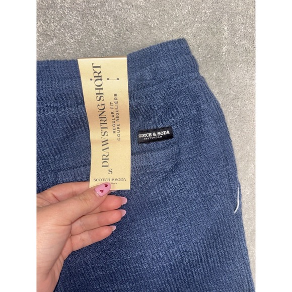 SCOTCH & SODA Men's Pull On Shorts Blue Drawstring Cotton Poly Shorts Small NWT - Picture 5 of 12